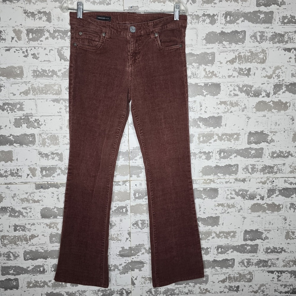 Kut From The Kloth Corduroy Pants Womens 6‎ Farrah Baby Boot Cut Rust Brown Boho
